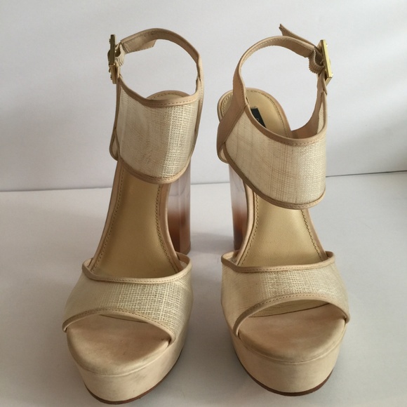 Rachel Zoe Lexi Raffia Platform Heels sz 9 - Picture 2 of 8